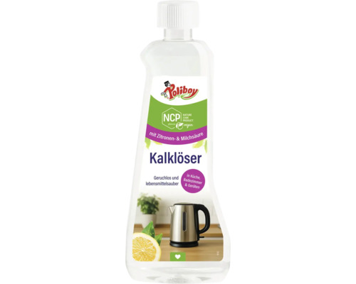 Poliboy Kalklöser mit Zitronen- und Milchsäure in transparenter Flasche