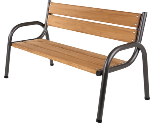 Parkbank mit Armlehnen und Holzlatten