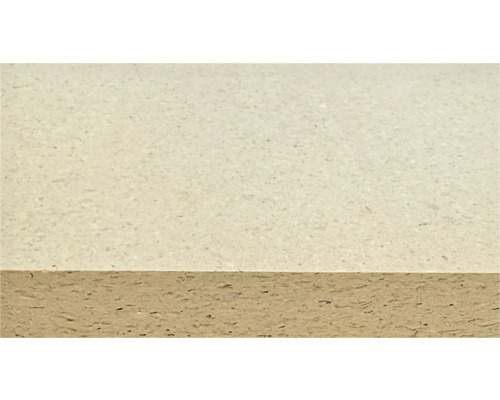 Nahaufnahme einer Spanplatte mit hellbeiger Oberfläche