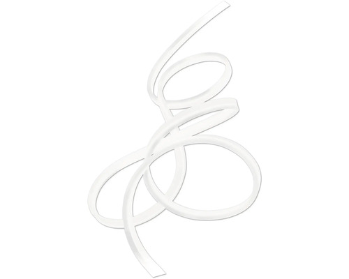 Flexibler LED-Streifen in Weiß, geschwungen angeordnet.