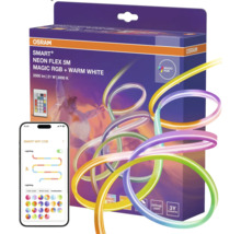 Osram Smart+ Neon Flex 5 Meter LED-Streifen mit Magic RGB und Warmweiß, App- und Fernbedienungssteuerung, diffuses Licht, 3 Jahre Garantie.