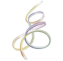 Flexibler LED-Streifen mit Neon-Effekt, in einer Spirale gewunden.