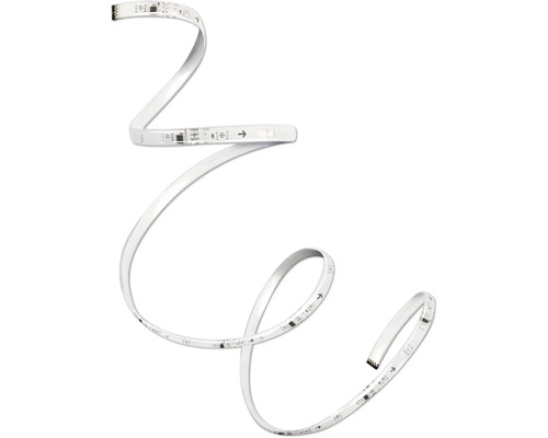 Flexibler LED-Streifen mit sichtbaren Dioden und Markierungen in geschwungener Form.