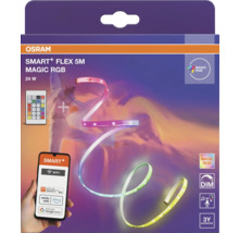 OSRAM SMART+ FLEX 5 Meter MAGIC RGB LED-Streifen, 24 Watt, WiFi-Steuerung per App oder Fernbedienung, dimmbar, Musik-Synchronisation, 3 Jahre Garantie.