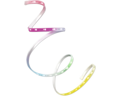 Flexibler LED-Streifen mit mehrfarbiger Beleuchtung und sichtbaren Leuchtdioden.