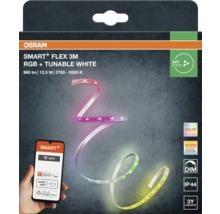 Osram Smart+ Flex LED-Streifen für den Außenbereich, 3 Meter, RGB und einstellbares Weiß, per App steuerbar, dimmbar, IP44.