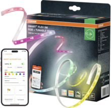 Osram Smart plus Flex 5 Meter RGB und Tunable White LED-Streifen für den Außenbereich mit App-Steuerung und Verpackung.