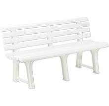 Weiße Gartenbank aus Kunststoff