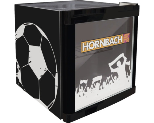 Hornbach Minikühlschrank mit Fußballmotiv und Fanabbildung