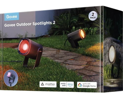 Verpackung Govee Outdoor Spotlights 2er Packung für den Außenbereich