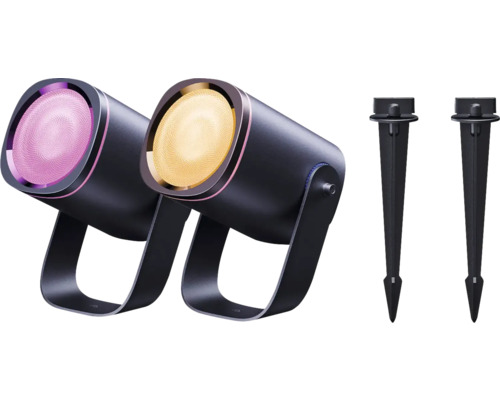 Zwei Gartenstrahler und zwei Erdspieße