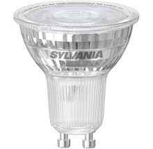 Sylvania LED-Reflektorlampe mit GU10-Sockel und facettiertem Reflektor aus Kunststoff.