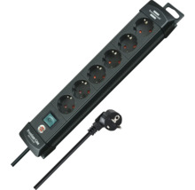 Steckdosenleiste mit sechs Steckdosen und Schalter