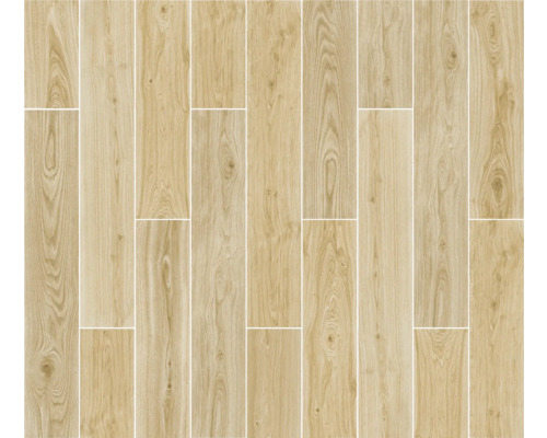 Fliesen in Holzoptik, verlegt im Bodenbelagsmuster