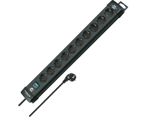 Steckdosenleiste mit zehn Steckdosen und Schalter