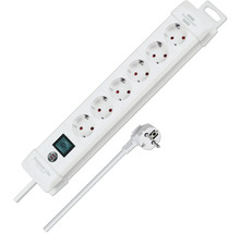 Steckdosenleiste mit sechs Steckdosen und Schalter