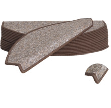 Stufenteppich-Set mit brauner Umrandung