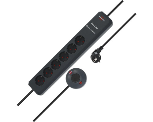 Steckdosenleiste mit sechs Steckdosen und Fußschalter