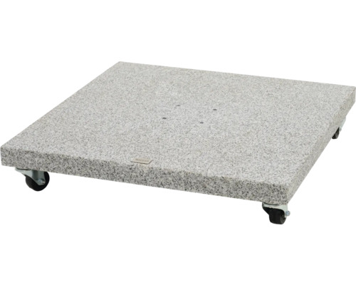 Sonnenschirmständer Siena Garden 120 kg Granit eckig grau Quadratischer Sonnenschirmständer aus Granit mit Rollen
