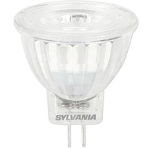 Sylvania LED Leuchtmittel GU5.3 MR16 Reflektor aus Glas mit Sylvania Logo.