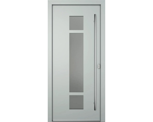 Haustür mit Glaseinsatz und Stangengriff
