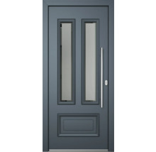 Haustür mit zwei Glasausschnitten, Türgriff und Schloss