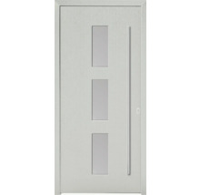 Haustür mit drei Glaseinsätzen und Stangengriff