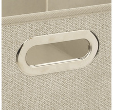 Detailansicht eines Stoffaufbewahrungskorbs mit Griff