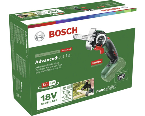 Verpackung der Bosch AdvancedCut 18 Akku-NanoBlade-Säge
