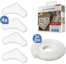 Reer Eckenschutz und Kantenschutz Set mit vier Eckenschützern und zwei Meter Klebeband