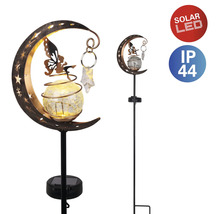 Solarleuchte mit LED im Monddesign, mit Erdspieß