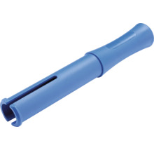 Blauer Kunststoffdübel mit Schlitz