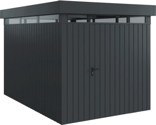 Geräteschuppen aus Metall mit Oberlichtfenstern