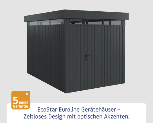 EcoStar Euroline Gerätehaus mit fünf Jahren Garantie
