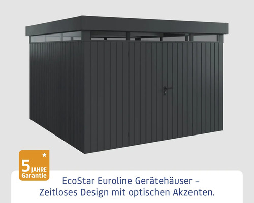 EcoStar Euroline Gerätehaus mit Flachdach und Tür