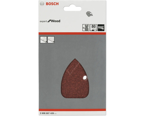 Bosch Expert for Wood Schleifblatt, Körnung 80, 5 Stück