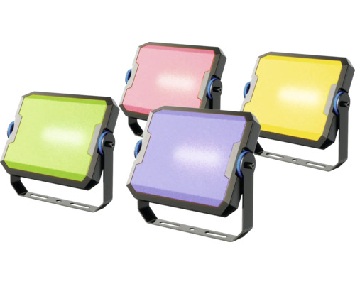 Mehrfarbige LED-Flutlichter mit Halterung