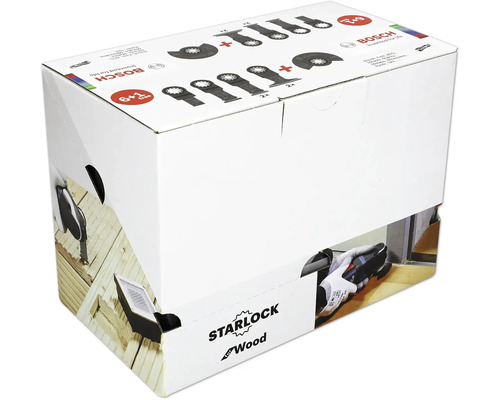 Bosch Starlock Holzzubehör Set in einer Verpackung