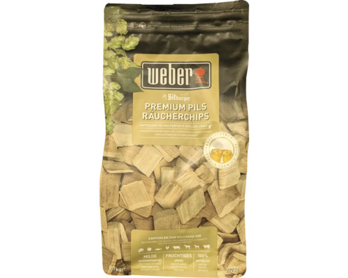 Weber Premium Pils Räucherchips in Verpackung