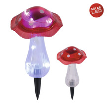 Zwei Pilzleuchten mit Solar-LED