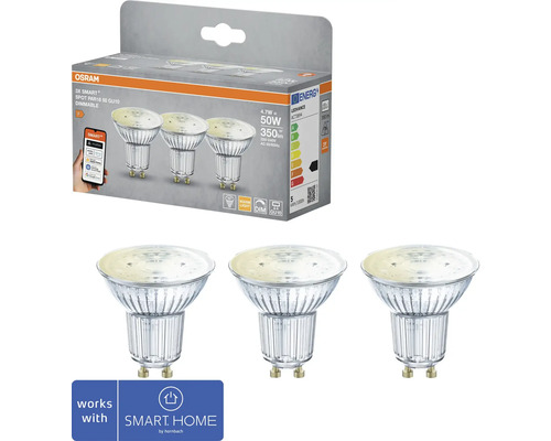 Osram LED Lampe, 3er-Pack, GU10 Sockel, dimmbar