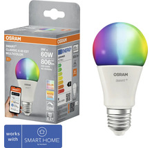 Osram Smart Plus Classic A 60 E27 Multicolor LED Lampe und Verpackung