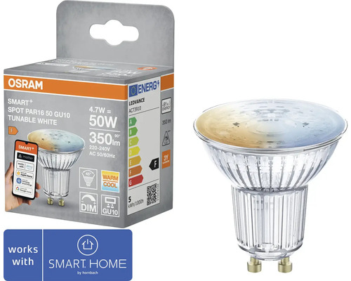 Osram Smart Plus PAR16 50 GU10 tunable white LED Lampe mit Verpackung