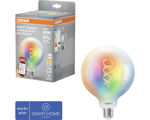 Osram Smart Filament Globe125 40 E27 Multicolor Leuchtmittel mit Verpackung
