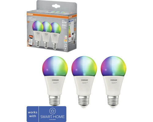 Osram Smart+ LED Lampe 9 Watt E27 im Dreierpack