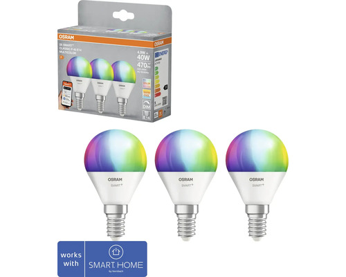 Osram Smart+ LED Lampe im 3er Pack, E14 Fassung, dimmbar