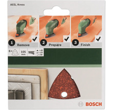 Bosch Schleifpapier Set mit dreieckigen Blättern, Körnung 60, 120 und 240