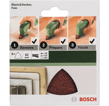 Bosch Schleifpapier-Set für Black and Decker Multischleifer, feine Körnung, 6-teilig