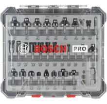Bosch Pro Oberfräser Set mit 30 Teilen inklusive Hartmetallfräser mit 8 Millimeter Schaft in Kunststoffkoffer