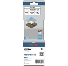 Bosch Pro X440 Schleifbänder, Körnung P60, P80 und P120, 75x508 Millimeter